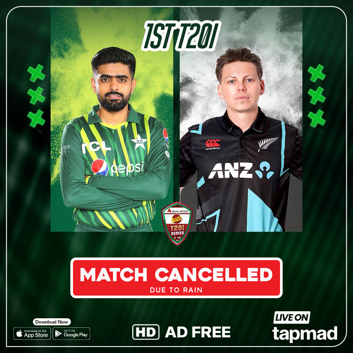 Rain plays spoil sports in Pindi, first match ends with just 2 balls played 🌧️ #PAKvNZ | #HojaoAdFree | #tapmad