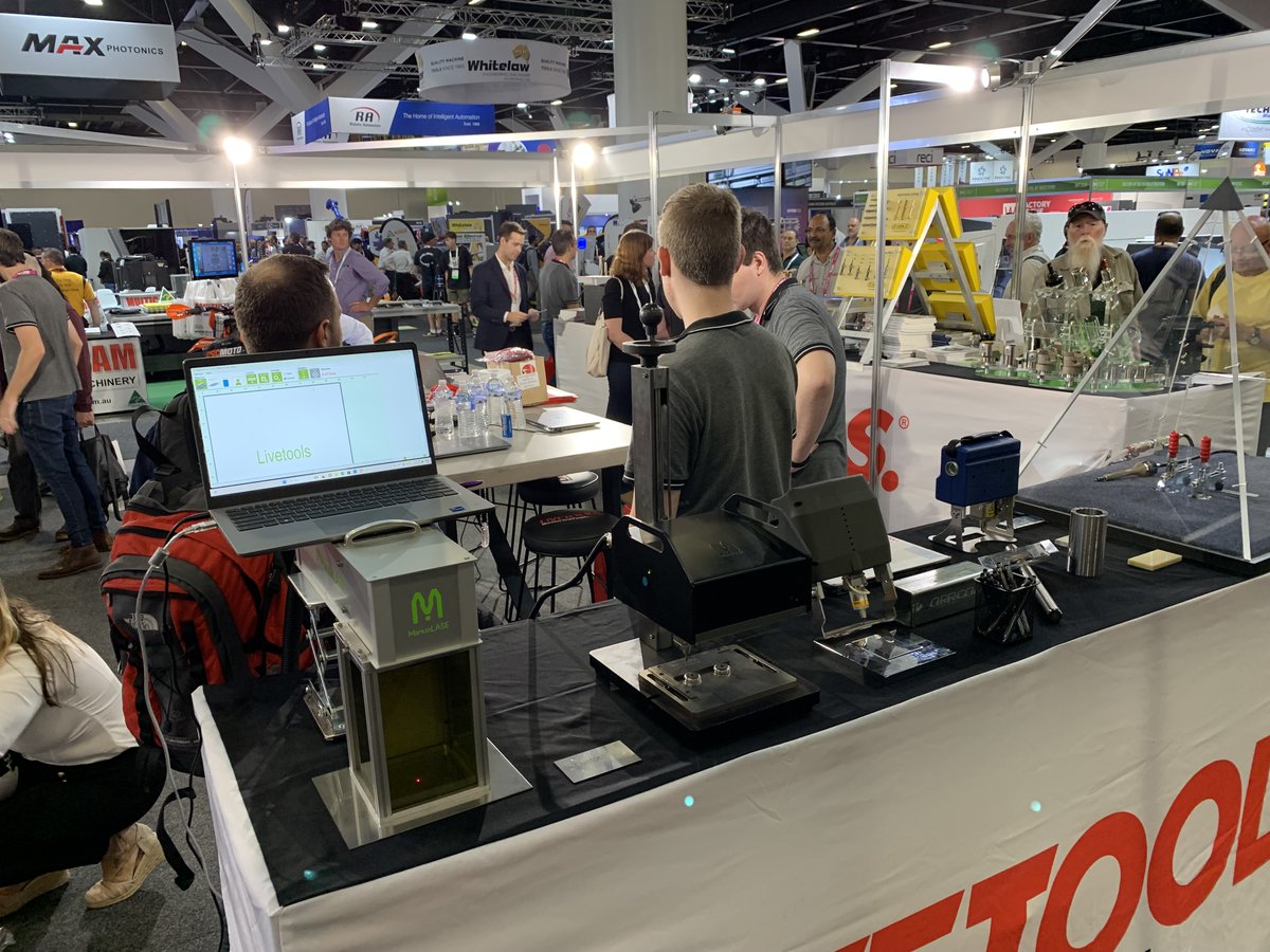 TochoInc's tweet photo. Our distributors, #Livetools is exhibiting at the #AMTIL show this week. Make sure to stop by booth MT205 & see our #MarkinBOX, #Patmark, & #MarkinLASE equipment & their amazing team. #PinMarking #dotpeenmarking #Identification #Engraving #Etching #lasermarking @AusManufWeek https://t.co/hGzUaZitIn