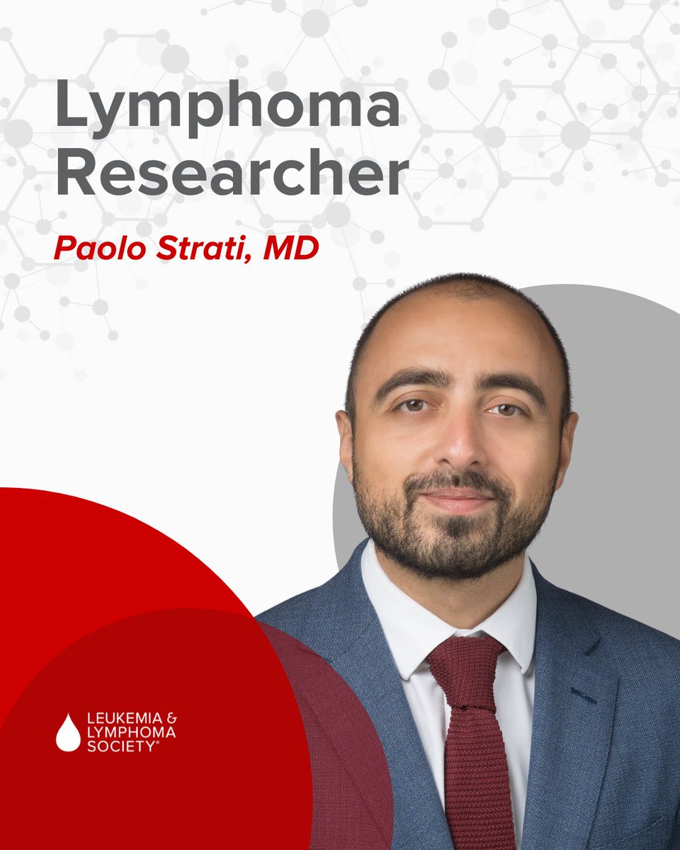Exciting research coming right up! 🗣️ Meet Paolo Strati, MD – a dedicated lymphoma researcher at @MDAndersonNews in Houston. Dr. Strati is on a mission to revolutionize B-cell lymphoma treatment. Dr. Strati presented data from an LLS-funded study at one of the world’s premiere