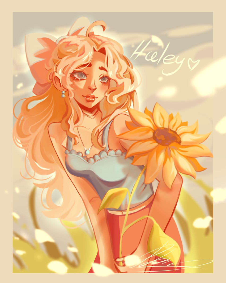 here's Haley from stardew valley🌼🌻✨ #artmoots #Fanarts #StardewValley #StardewValleyfanart #digitalart #commissionsopen !!!!