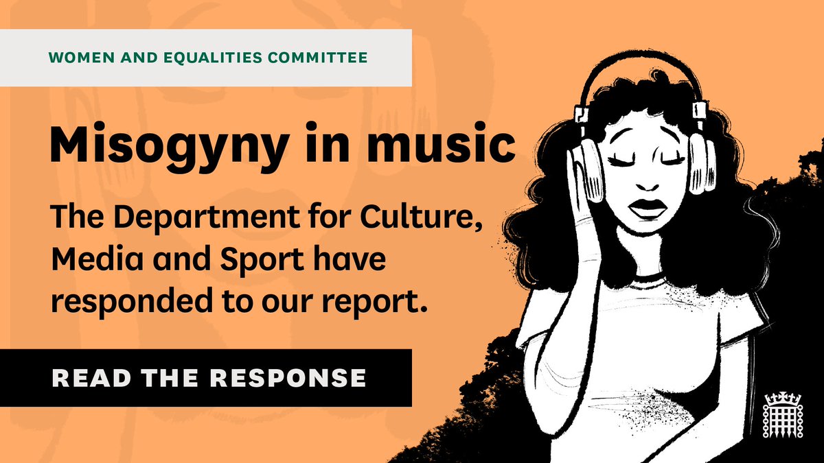 .@DCMS has responded to the recommendations we made in our #MisogynyinMusic report 👇 publications.parliament.uk/pa/cm5804/cmse… On 24 April, we'll be following up with the Creative Industries Independent Standards Authority (CIISA) and @officestudents. Details on that session will follow soon.