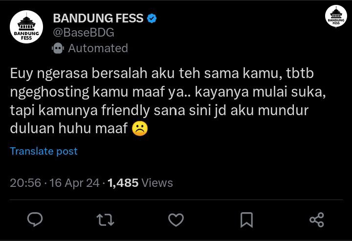 Euy masih inget mfs aku yang ini? Aku gajadi mundur, aku udah ga ghosting dia lagi, udah minta maaf juga, terus kita saling confess dan kita jadian, makasih base ini udah mempertemukan aku sama degem kesayangan 🤭 doain ya semoga