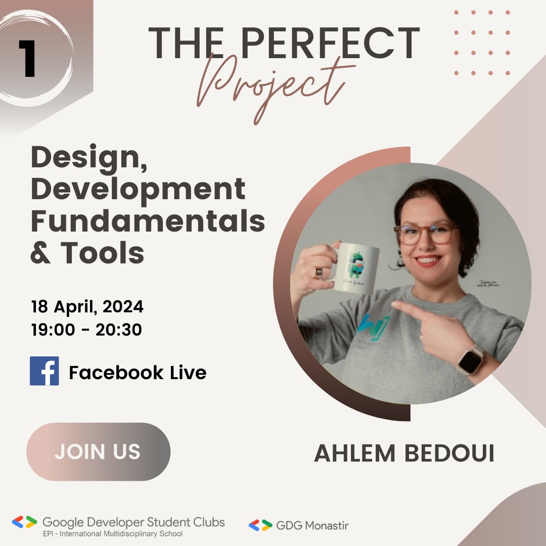 See you in 15 minutes ;)
Let's talk about Design Thinking for a Perfect Project
Join us tonight at 7PM for an insightful and inspiring session!
Get ready to learn, grow, and be inspired!
#ThePerfectProject #ProjectManagement #DesignThinking  #gdgMonastir #gdsciEPI #GDSC