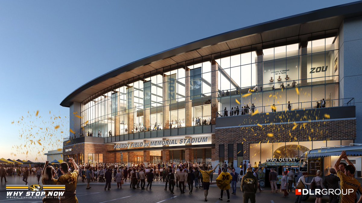 FOS's tweet photo. Mizzou just unveiled plans for $250 million in renovations to Memorial Stadium.

• 51 new suite spaces
• Will add 2,000 premium seats
• The school’s most expensive athletic facilities project to date

It's set to be complete by 2026. https://t.co/Q2ftKhtZkz