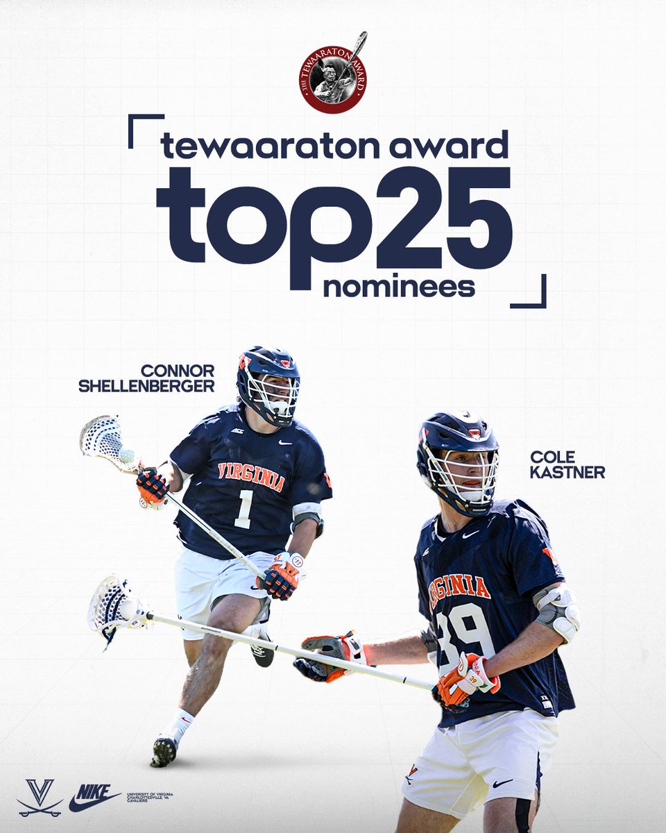 👏👏 Congratulations to @ckast_ and @cshellenberger_ on being named two of 25 men's @Tewaaraton Award nominees! 📝 wahoowa.net/3UoAWEj #GoHoos🔸⚔️🔹