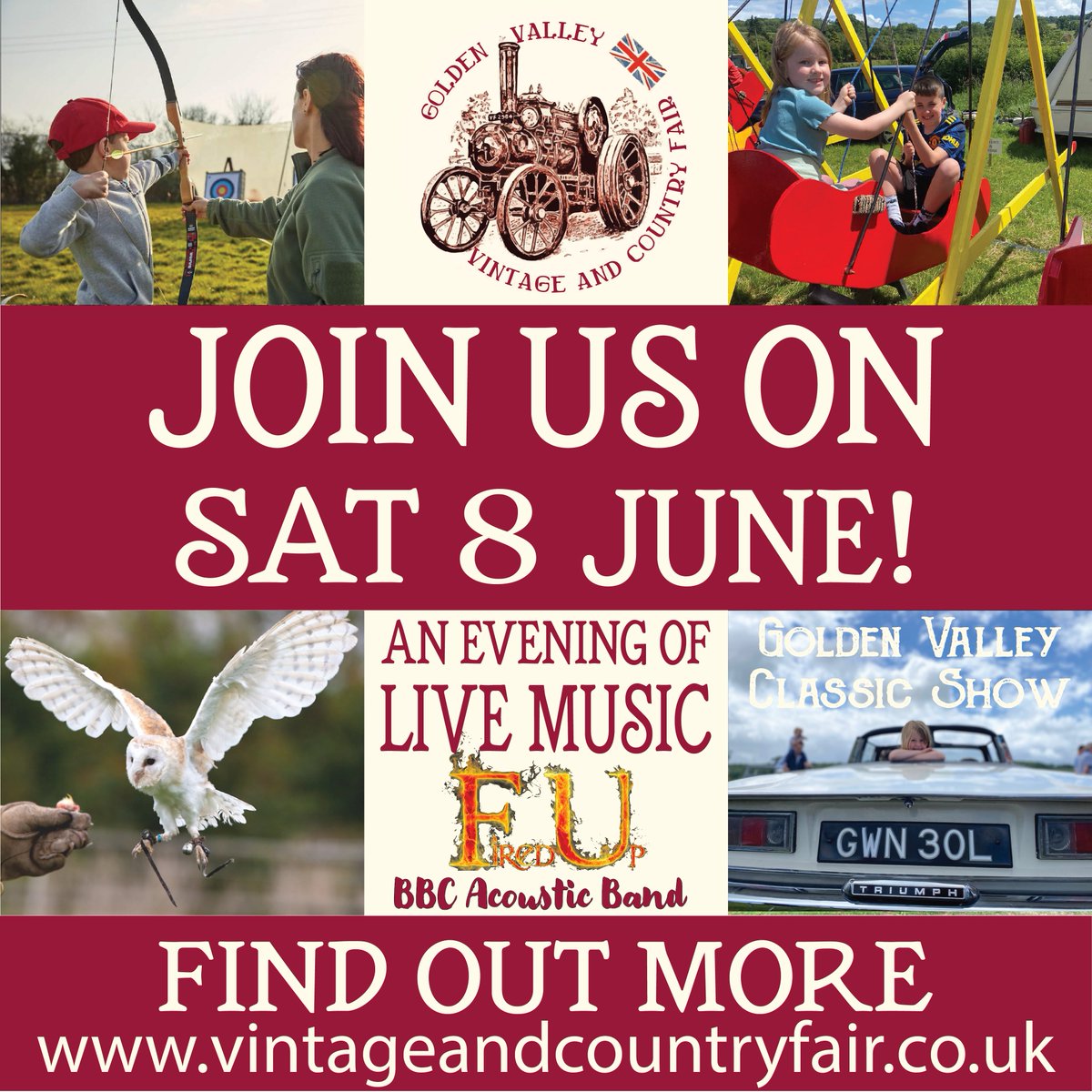 GoldenValleyVi1's tweet photo. This fun day out for all ages is fast approaching.
Loads of new attractions for 2024! Trade stands galore, North Hereforshire Pony Club, The Welsh Axemen, more food, more vehicles on display........join us for an even bigger show, now only weeks away! https://t.co/YX7uY6h3lM