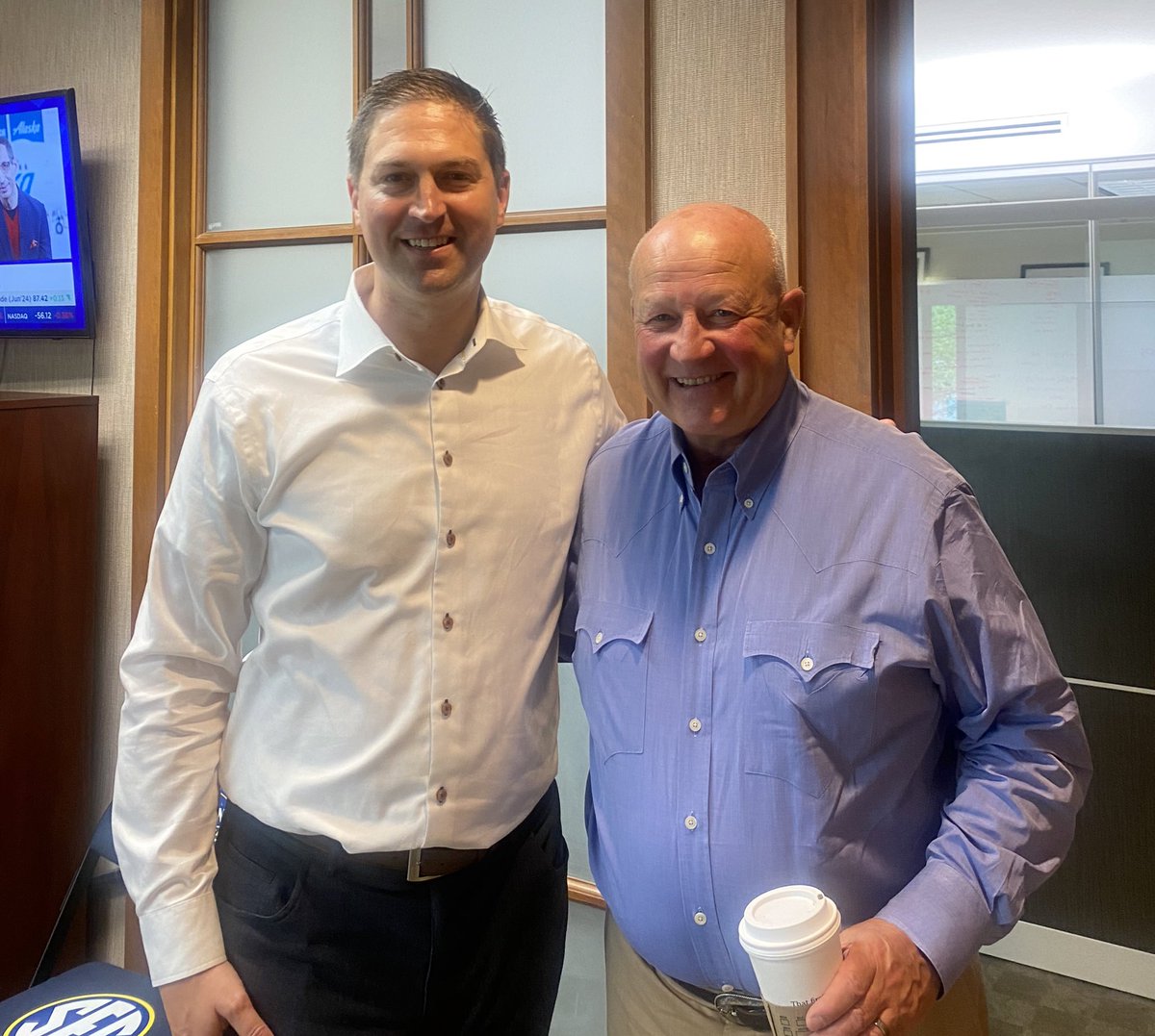 Thankful to reconnect w/Craig Bohl (@CoachCBohl) at @SEC HQ. I was his scout-team QB at Nebraska. Coach Bohl built @NDSUfootball into a powerhouse, was head coach for @wyo_football and now leads @WeAreAFCA. Along the way, he recruited/developed NFL QBs, Josh Allen & Carson Wentz.