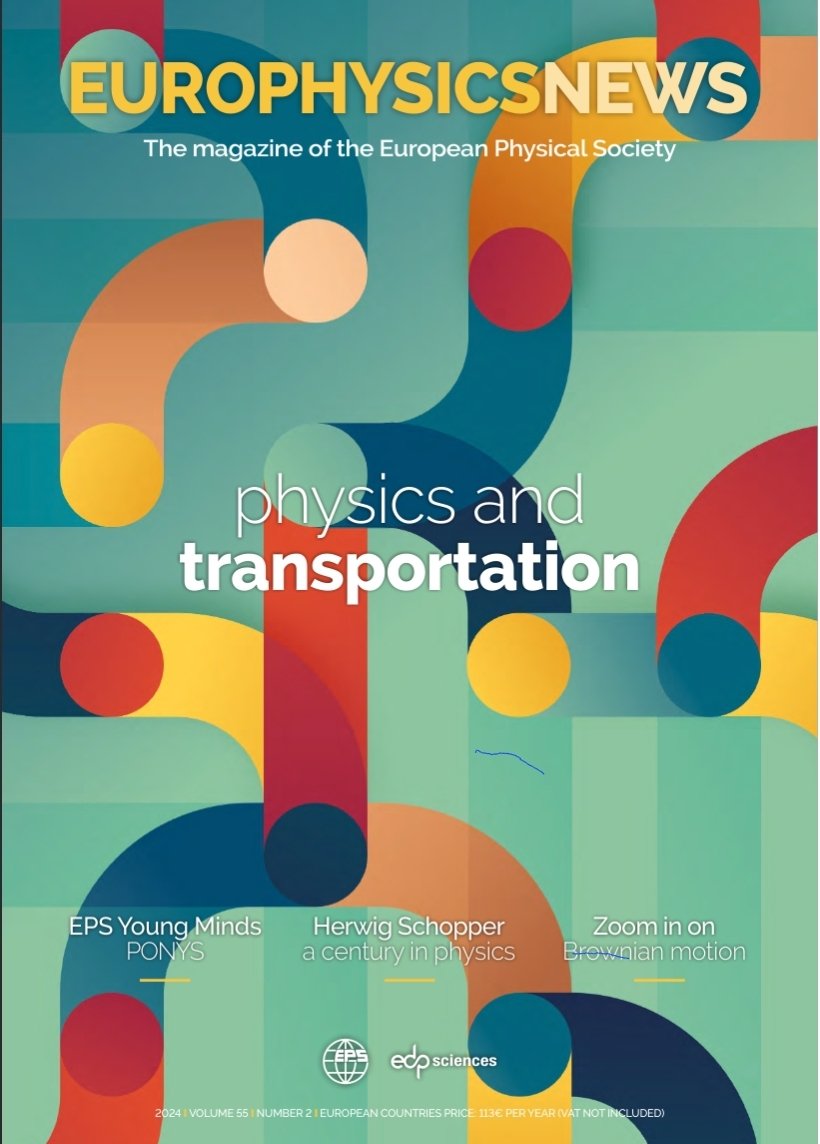 The new issue of #EuroPhysicsNews is on-line! About #Physics and #Transportation and more. #trafficFlow #publicTransportationNetworks #biologicalMotors #BrownianMotion @EuroPhysSoc #realTimeCommunication between vehicles @epl_journal Download the pdf at epn.eps.org/epn-55-2/#1