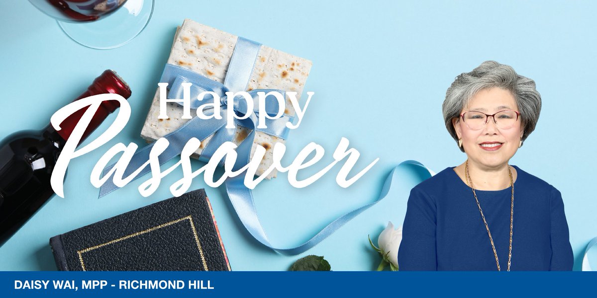 #ChagPesachSameach to Jewish Ontarians across the province celebrating the first night of #Passover at sundown tonight. As you gather around the seder table, eat the Matzah, and recite the Haggadah, I wish you and your family many blessings.