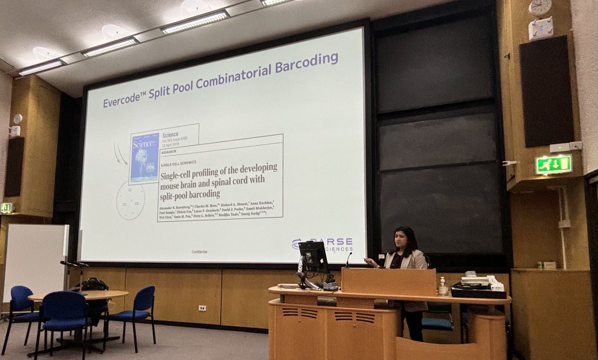 Meenakshi Sharma opening today’s joint ⁦<a href="/ParseBio/">Parse Biosciences</a>⁩ / ⁦<a href="/illumina/">Illumina</a>⁩ session hosted by the Leeds Genomics Facility. An excellent turnout, thanks to everyone for your support! 🧬