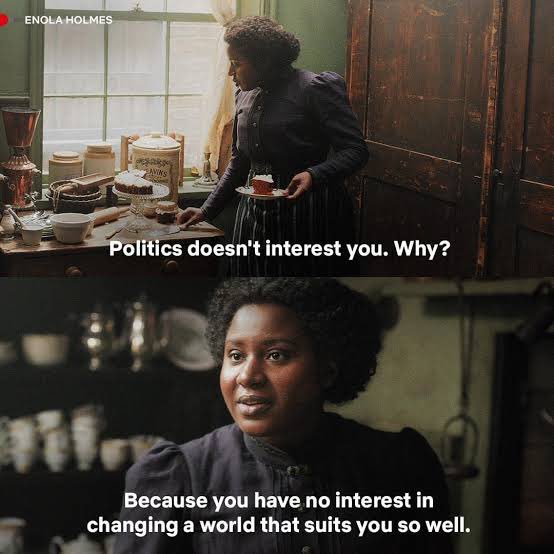 Reminder as we enter election season. If I hear any “apolitical is an option” rubbish it’s because YOU are comfortable & happy in a world where more people are in danger for merely existing.