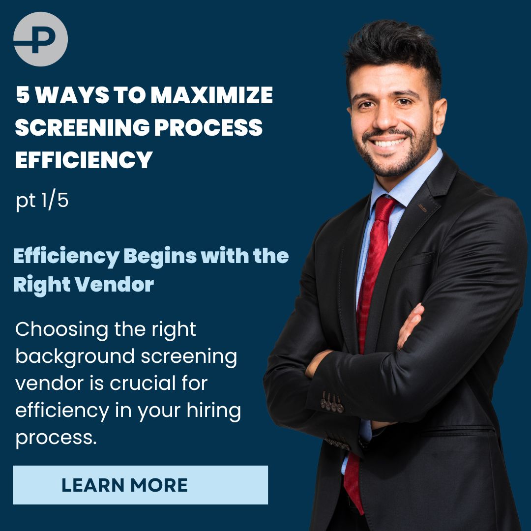 5 ways to Maximize screening process efficiency: Pt 1/5 - Efficiency Begins with the Right Vendor At Peopletrail, we prioritize customer support, technology needs, and candidate experience to ensure seamless screening. Take control of your screening process. #HiringProcess