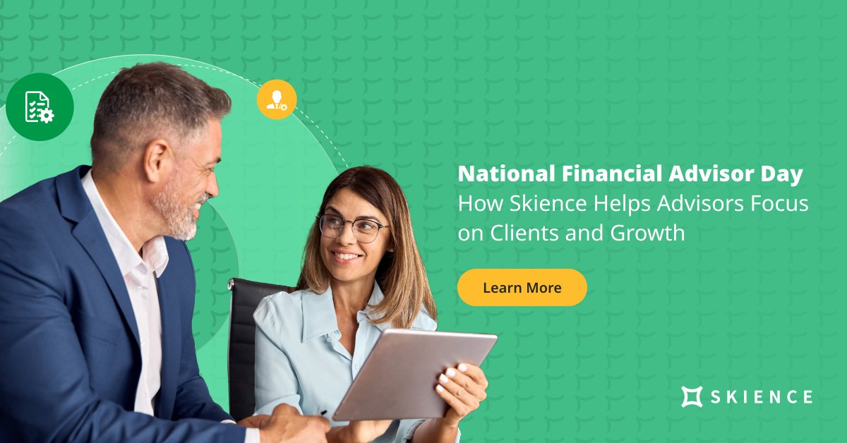 Skience's tweet photo. Celebrate National Financial Advisor Day with Skience! Discover how we empower advisors to focus on client growth and satisfaction. Learn more: https://t.co/4mgpDPsYw3 https://t.co/m9roP2VTwe