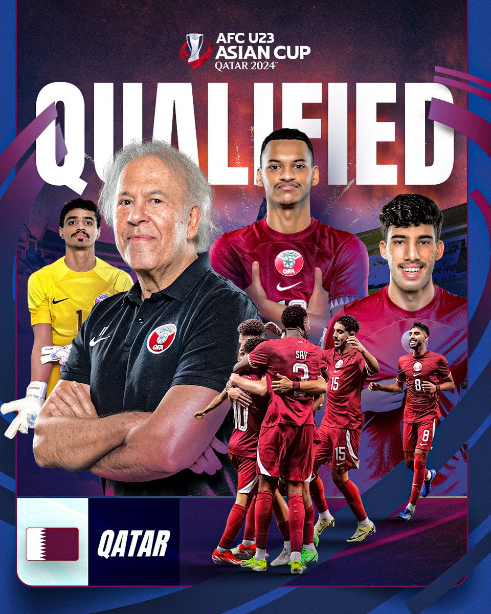 afcasiancup's tweet image. ✨ QUALIFIED ✨

Qatar are the first to confirm their #AFCU23 Quarter-Finals spot! ⚡️