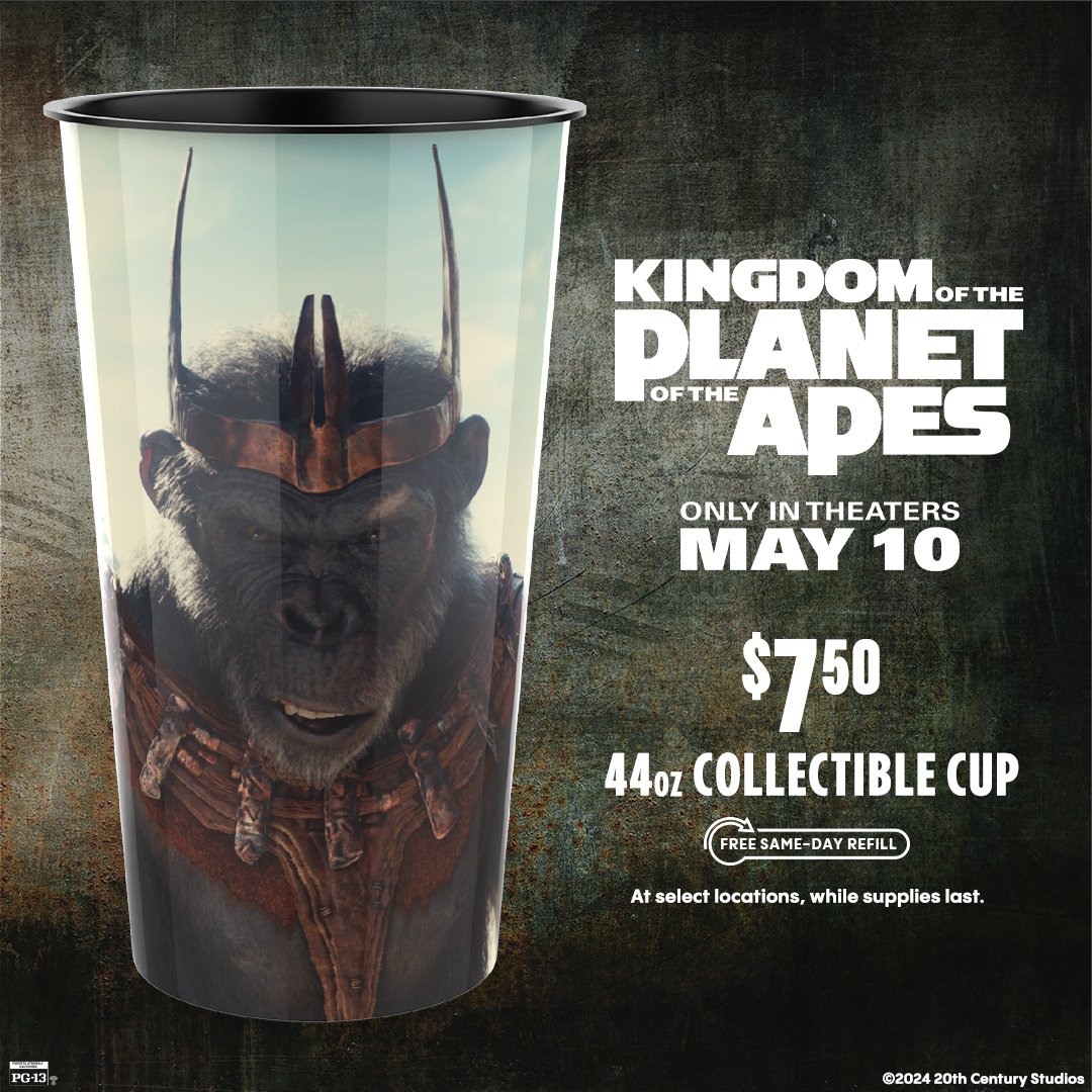 Now available in theatres: our #KingdomOfThePlanetOfTheApes collectible cup 🙌