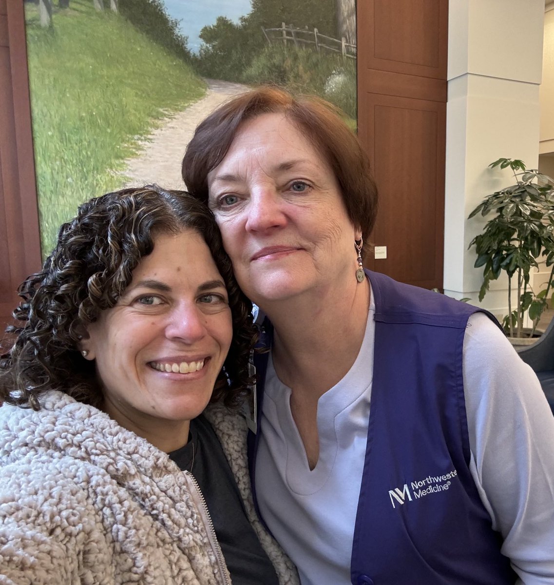 So fortunate to spend time w ⁦@BigTenMom⁩ @NorthwesternMed⁩ volunteer ⁦@NorthwesternEM⁩. What a credit to our hospital that she decided to volunteer here after the care her husband received! I learned so much. My 💜 is full. ⁦@LurieCancer Posted w permission