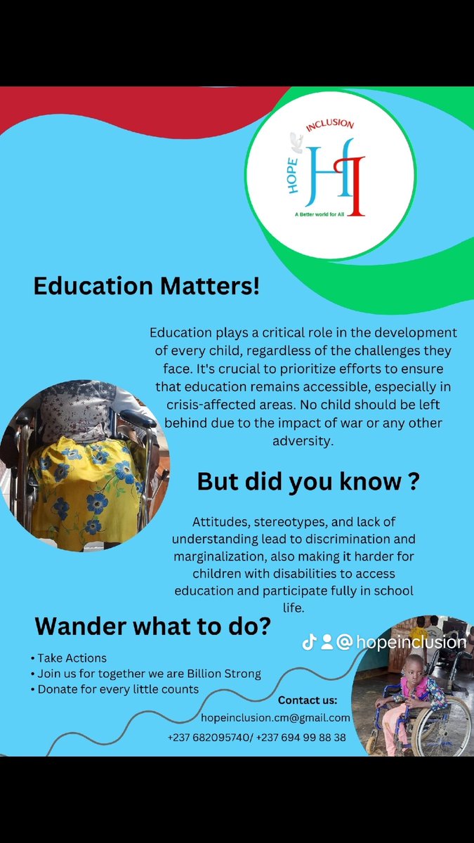 Whether it's through education, advocacy, or creating accessible environments, every effort counts towards making the world a more inclusive place for everyone future opportunities.
 Join efforts, ensure more inclusive  policies &amp; promote awareness as we grow  #BillionStrong .