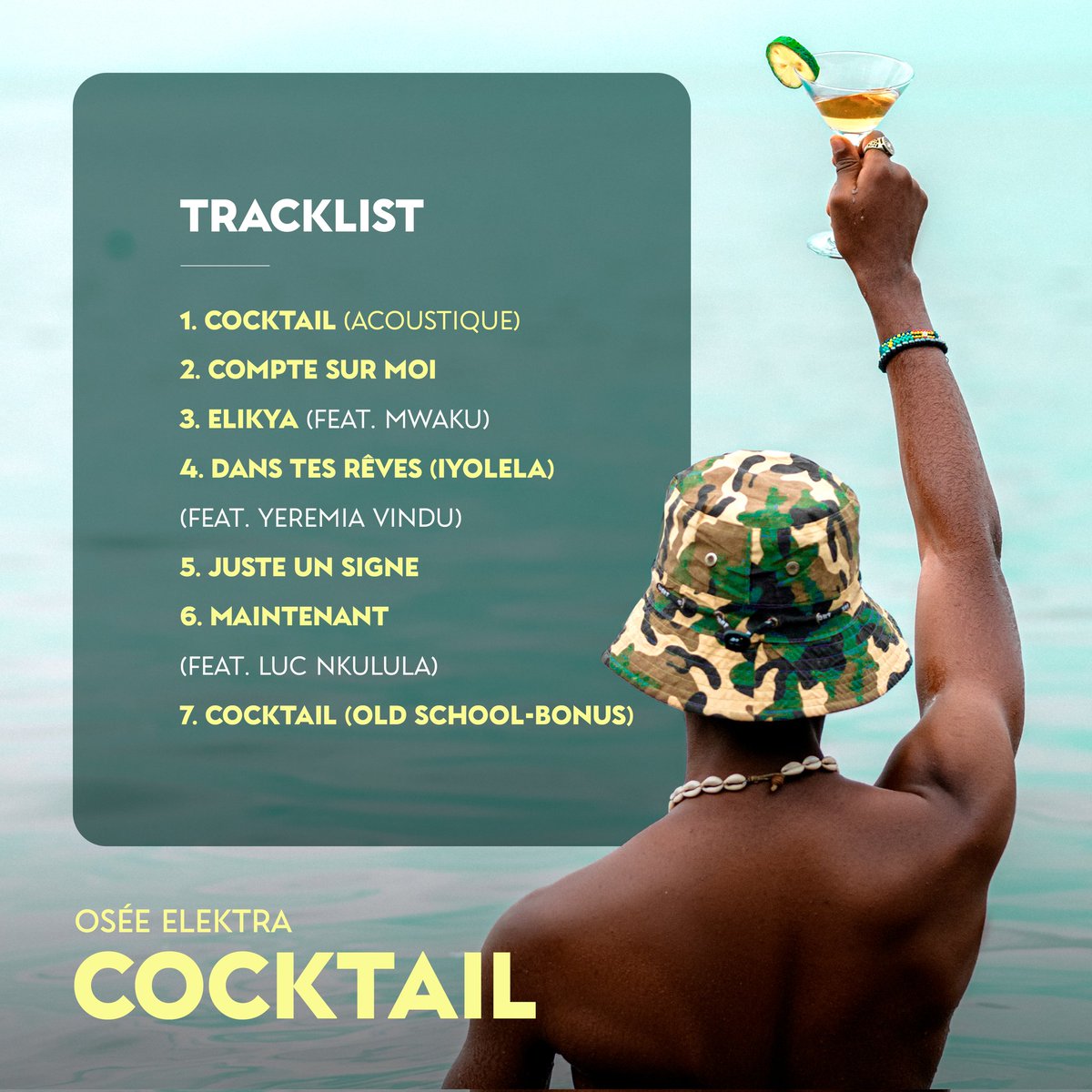 Osee_Elektra15's tweet photo. 📌 TRACKLIST 📌
Ce voyage artistique et humain a été le fruit de plusieurs rencontres, récits croisés et fragments d'éternité dans chaque petite seconde du processus de création.
Votre #CocktailEP 🍹 DISPONIBLE AUJOURD'HUI à partir de minuit ✨
#SlamElektrik https://t.co/wVTb43GYQU
