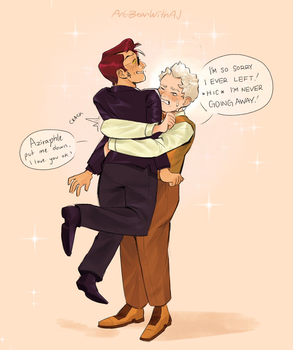 I need that seaons 3 hug I NEED IT 🫂💖 #GoodOmens #GoodOmensFanArt #Aziraphale #Crowley