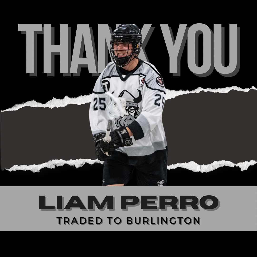Yesterday we made a trade with the @burlyjralax sending Liam Perro to Burlington in exchange for cash considerations. Thank you for your dedication and being a great teammate @liamperro03 and best of luck!