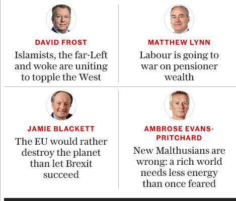 Perfectly Normal Evening, courtesy of the Telegraph's 4 Horsemen of Confected Rage.