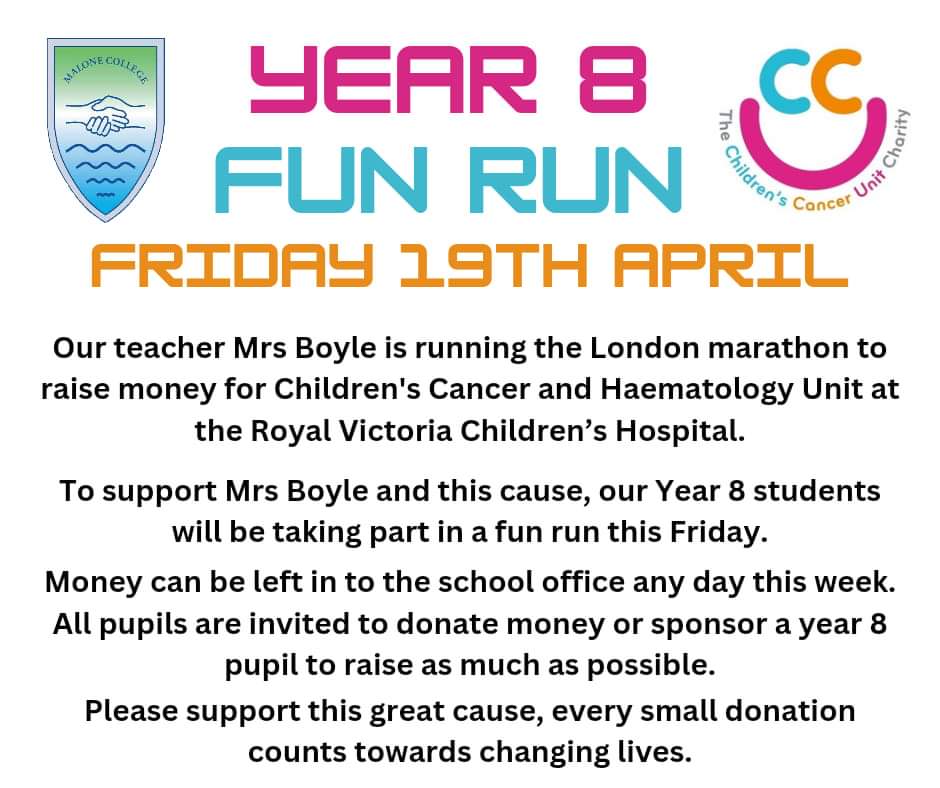 We are really looking forward to our fun run tomorrow for a fantastic cause! There is still time to sponsor year 8's or donate! Money can be left into the office or directly to the fund following this link 👇 tinyurl.com/2vxcwbft