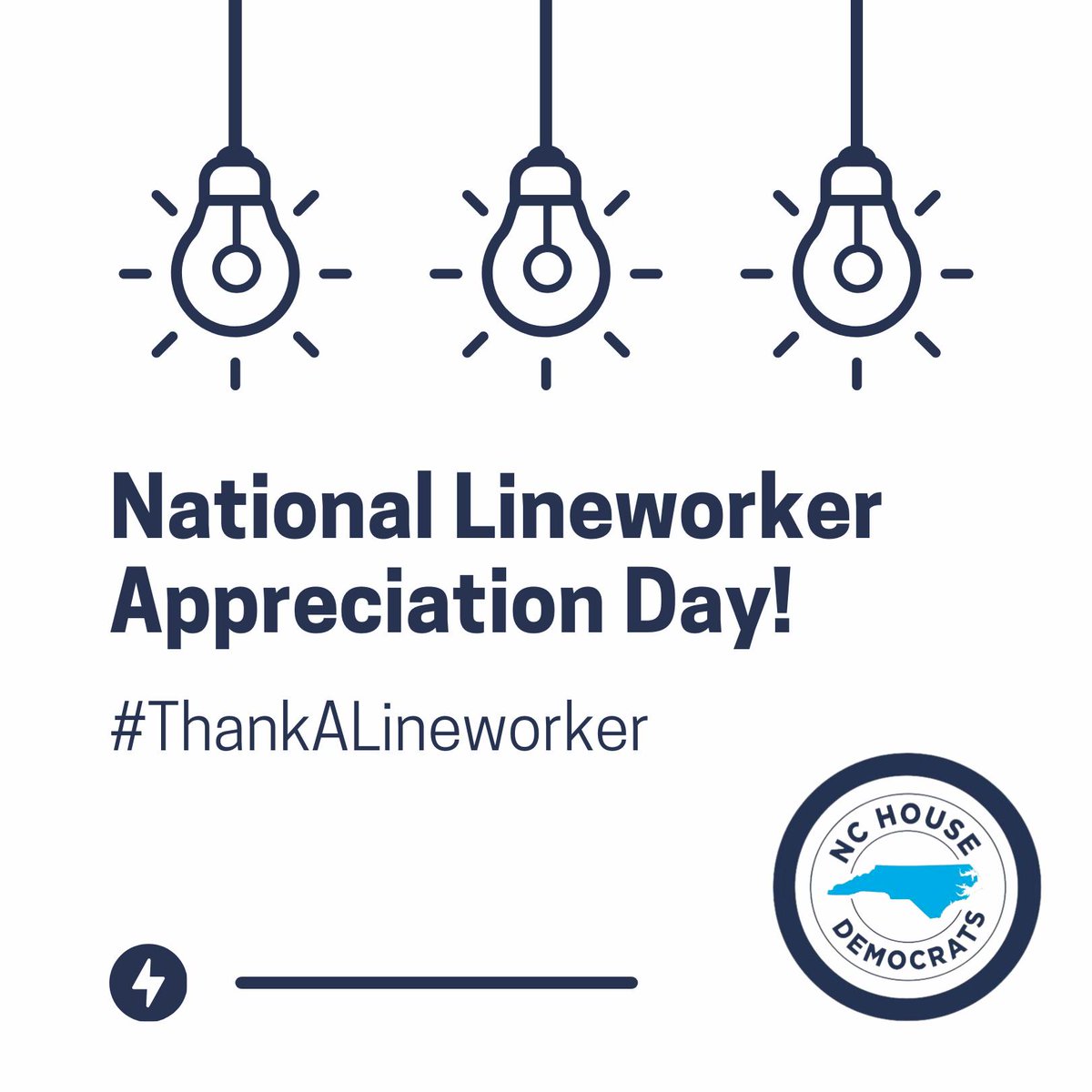 Today, we are thankful for the hard work of lineworkers and all they do to help keep North Carolinians' lights on. #ThankALineworker