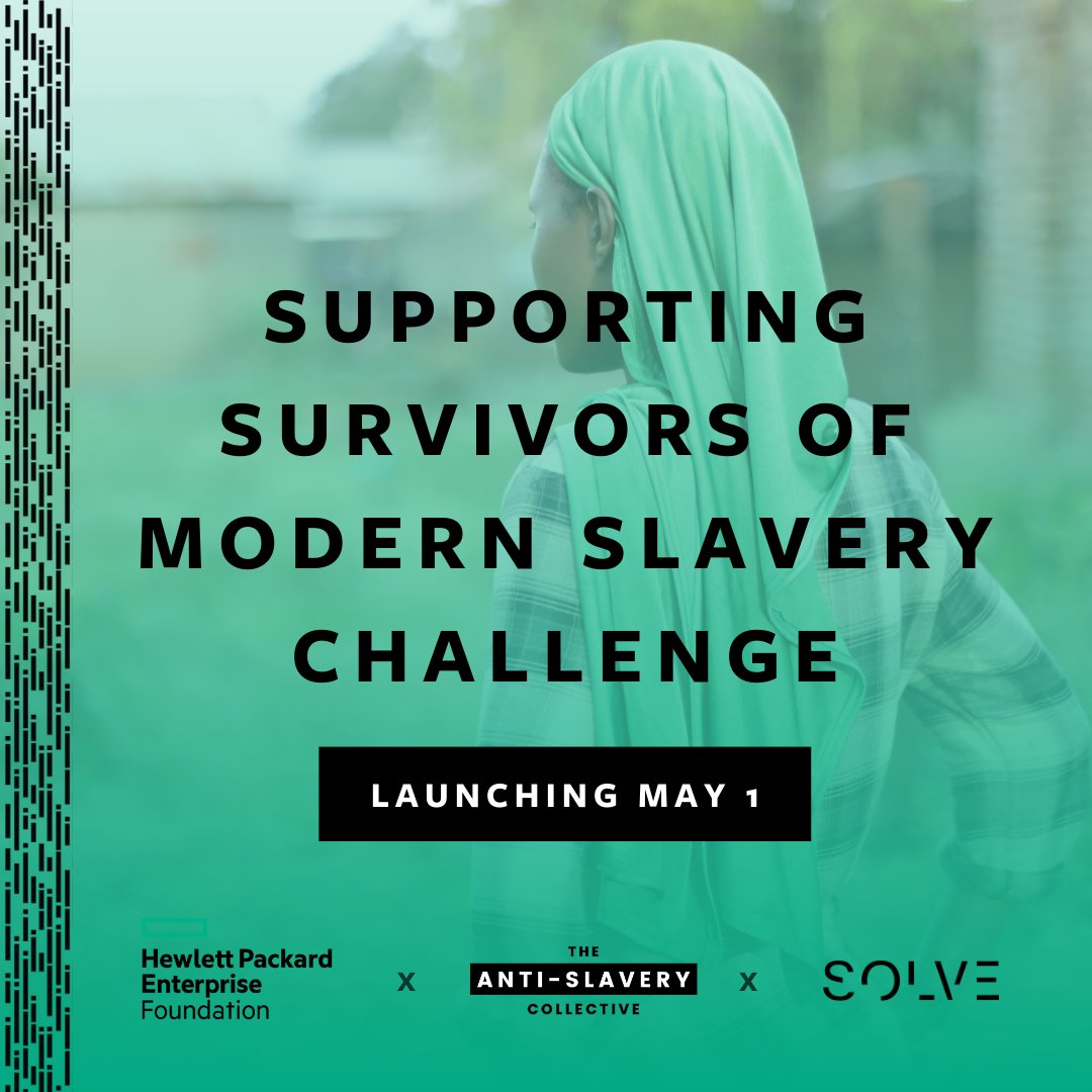 @SolveMIT, @HPE, @TASC_org are launching the inaugural Supporting Survivors of Modern Slavery Challenge. We’re seeking applications from around the world that leverage technology to improve resources and support survivors as they reintegrate into society. tinyurl.com/62bznmfa