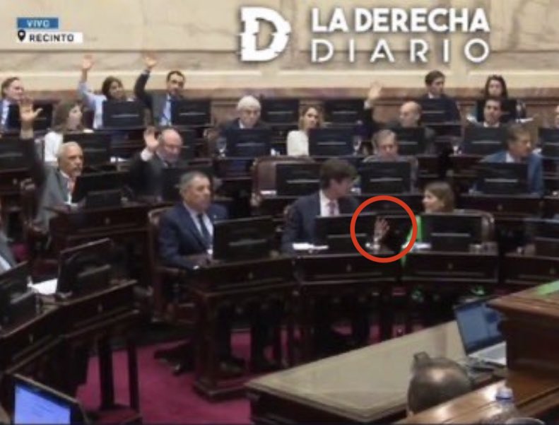 agustinromm's tweet photo. Así, con vergüenza, levantó la mano Martín Lousteau para aumentarse el sueldo recién en la Cámara de Senadores. La Libertad Avanza votó en contra. https://t.co/QkOC0r5jlG