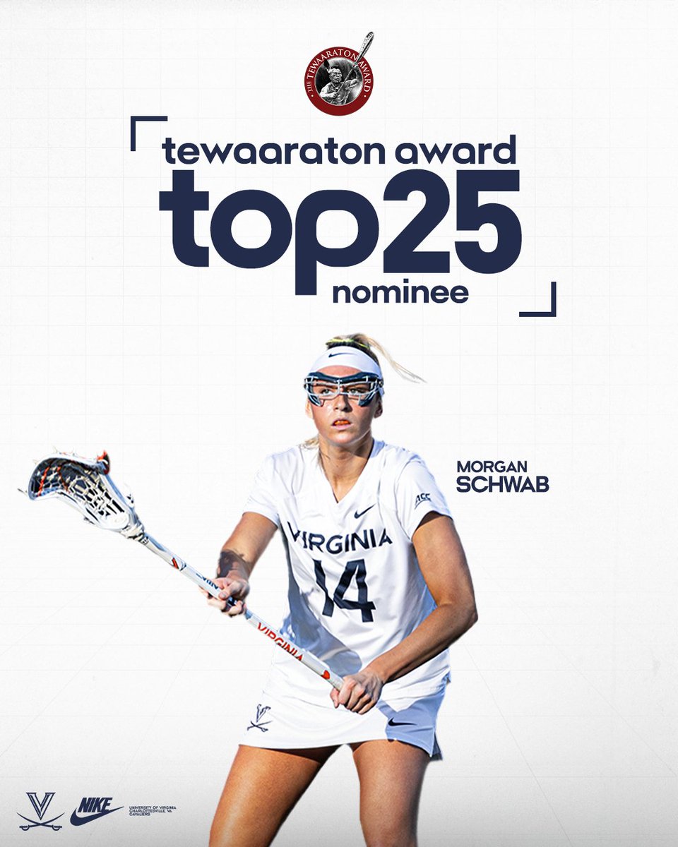 𝓝𝓸𝓶𝓲𝓷𝓪𝓽𝓮𝓭 ✅ Morgan Schwab as made the cut as one of 25 nominees for the Tewaaraton Award! #GoHoos