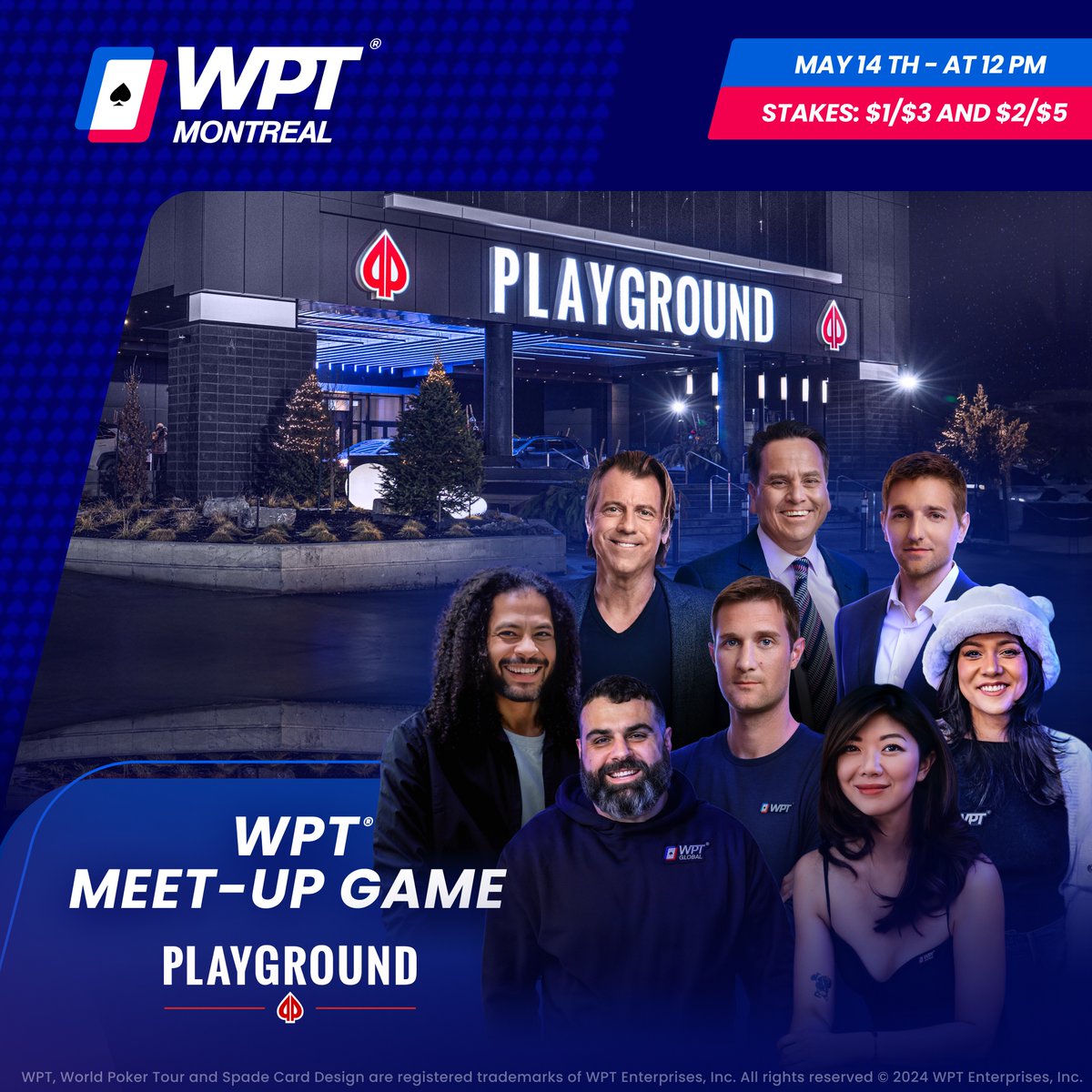 🇨🇦 #WPTMUG ANNOUNCEMENT 🇨🇦 @WPT returns to @PlaygroundPoker from May 9-22 for a festival chalk full of events, including a @WPT Meet-Up Game taking place May 14 with @WPT talent, @wpt_global ambassadors, and poker personalities! @VinceVanP_WPT @SavagePoker @tonydunsttv…
