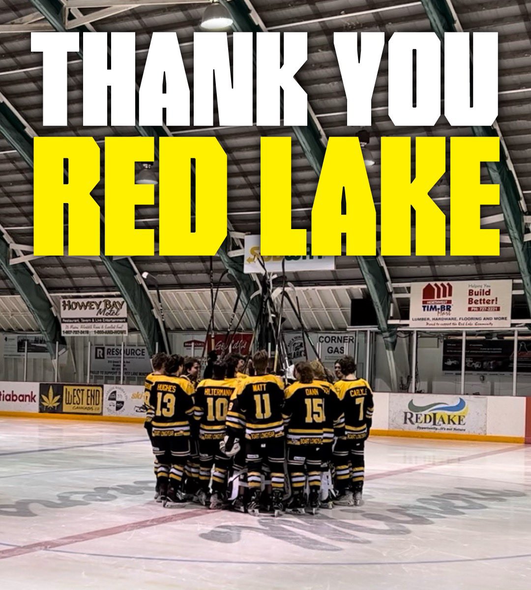 THANK YOU | A big thank you to the community of Red Lake! Board of directors, coaching staff, medical staff, sponsors, volunteers, billet families and fans. THANK YOU! 

We will see you in September of ‘24! 

#MinerFamily | #TheHardWay⚫️⛏️🟡