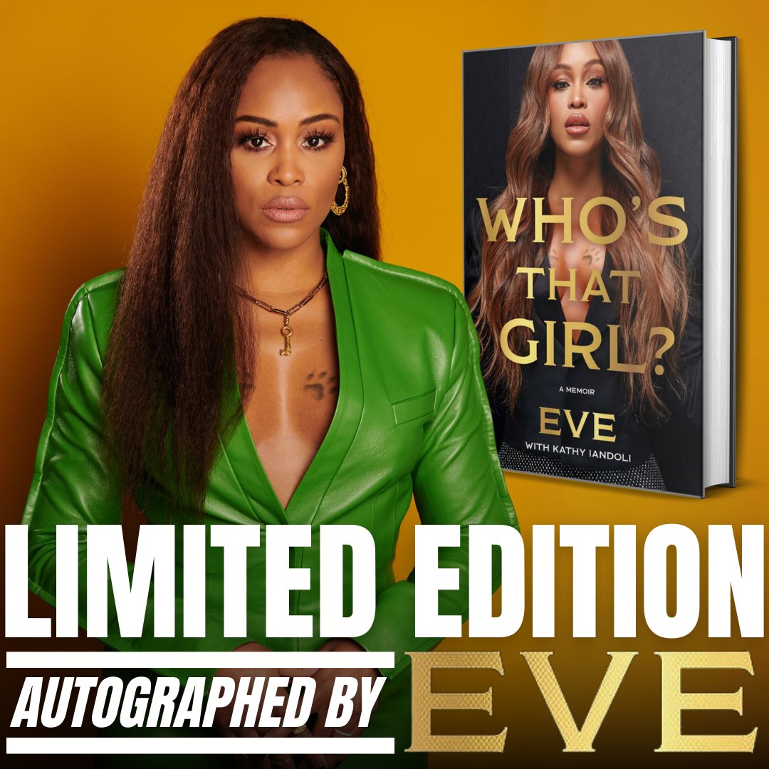 Order your SIGNED copy of 'Who's That Girl?' - the new memoir from hip-hop sensation Eve. Explore her rise to stardom, her lasting legacy, and her struggle balancing her personal with her professional life. Get it here: premierecollectibles.com/eve #eve #signedcopy #memoir