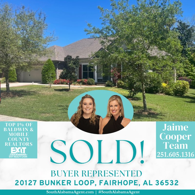 Excited to have helped another client buy a house in Fairhope! You can be next call us at 251.605.1316 to represent you!🏡

#Realtor #SouthAlabamaAgent  #BaldwinCounty  #BuyWithJaime #BaldwinRealtors  #realestate #fairhope #fairhopealabamaliving  #sold  
LC: Bellator Real Estate