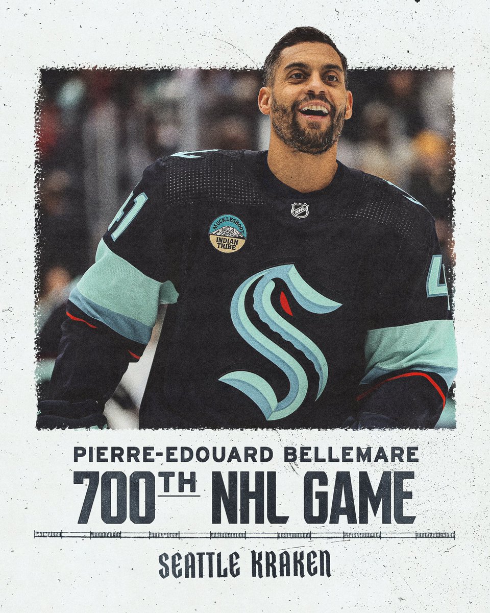 Tonight marks Pierre-Edouard Bellemare’s 700th @NHL game. Congrats, Pierre!