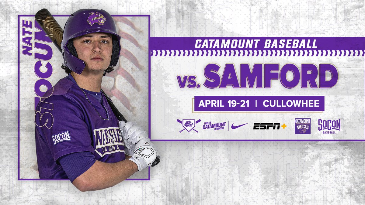 .@CatamountBSB closes a seven-game homestand by hosting the @SoConSports leading Samford Bulldogs for three games at Childress Field/Hennon Stadium beginning at 5 pm on Friday. Series continues Saturday (2 pm) and Sunday (1 pm). 🔗- tinyurl.com/3cffejan #CatamountCountry