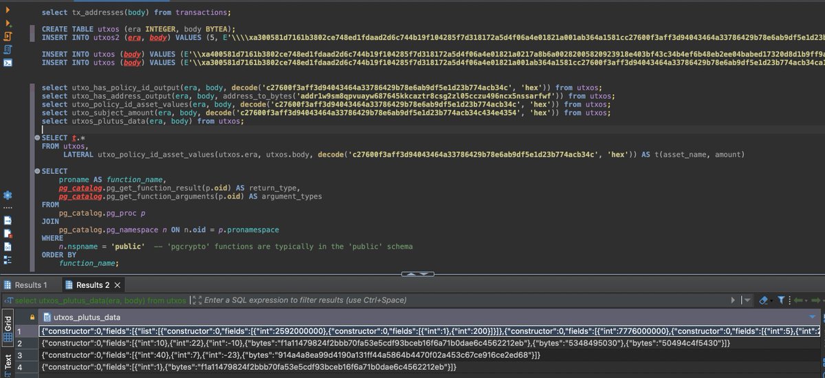 clarkalesna's tweet photo. That moment when you are dealing with cbor and Cardano data in #PostgreSQL #Cardano $ADA #Mumak https://t.co/i51SDwyrFf