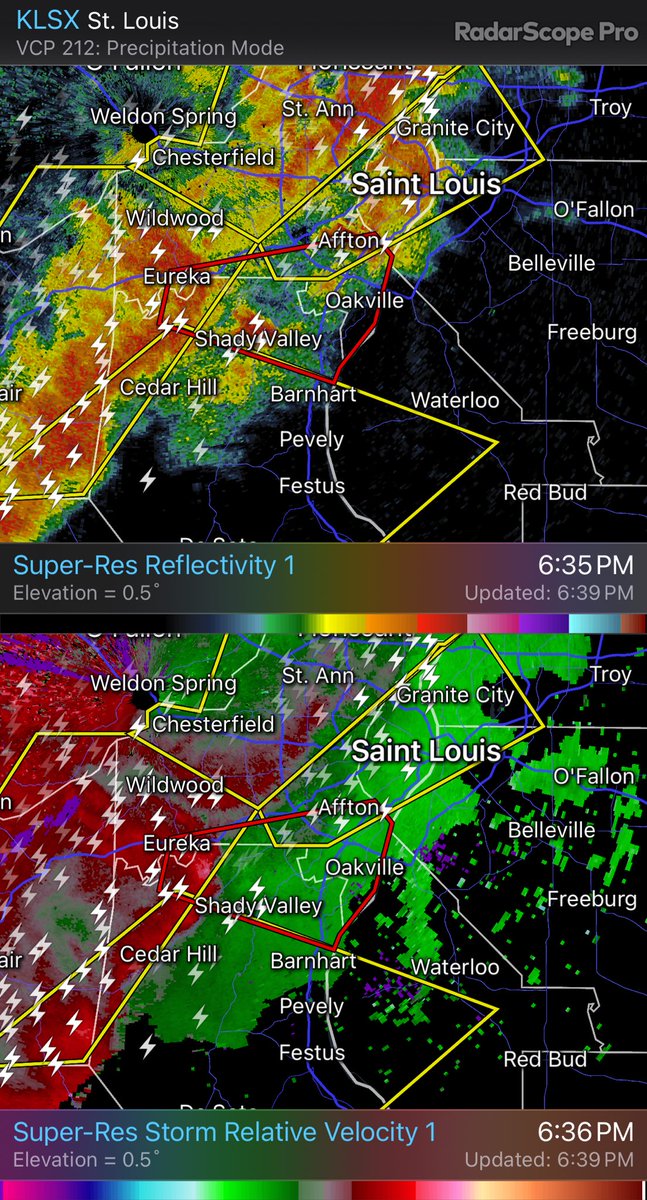 Tornado on the ground SW of #STL