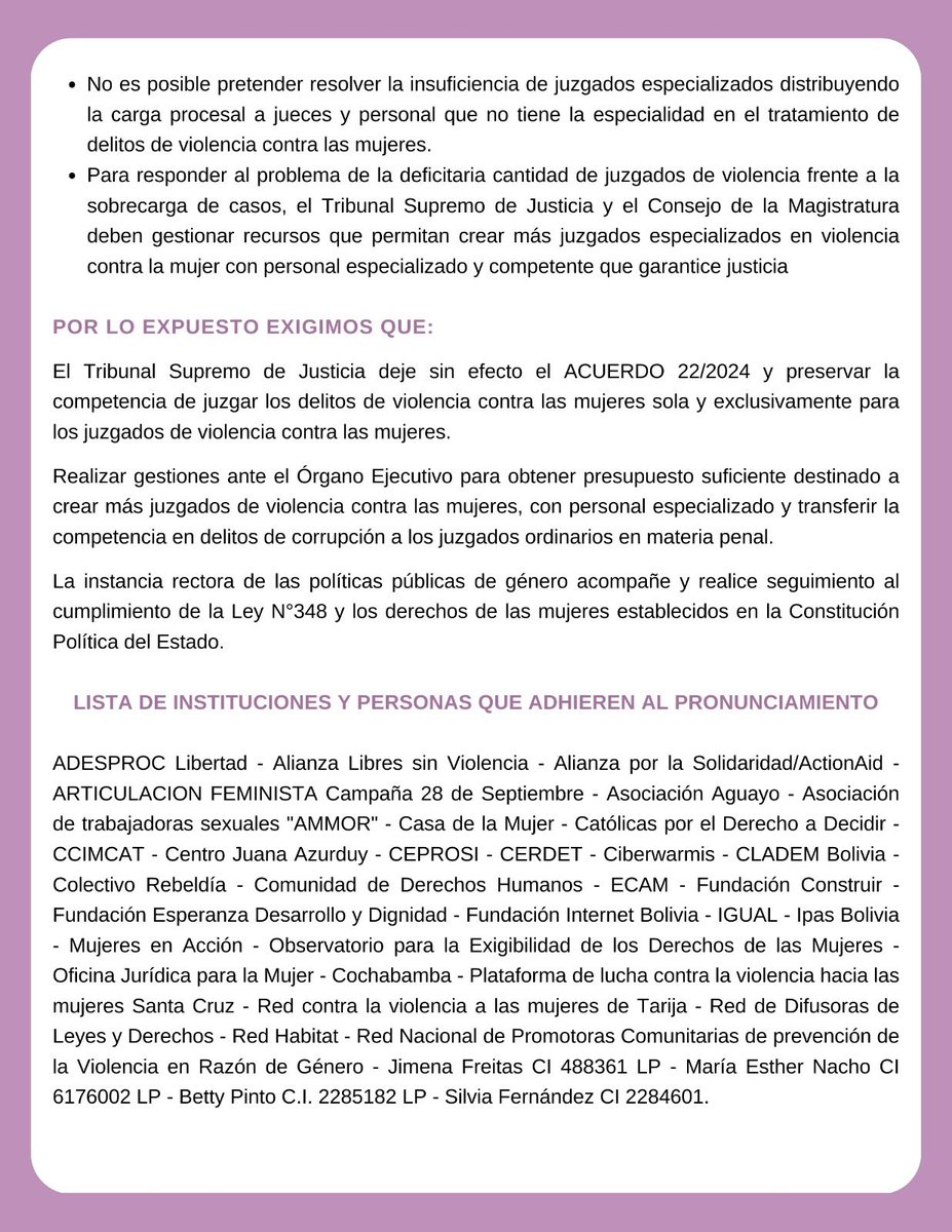 Organizaciones de sociedad civil nos pronunciamos.