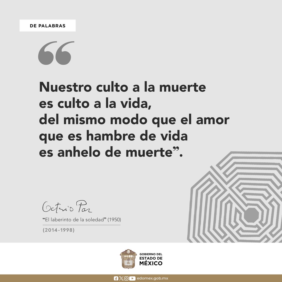 A 26 años de su muerte recordamos a #OctavioPaz el único mexicano en ganar el #PremioNobelDeLiteratura, este escritor es una de las figuras intelectuales más importantes del siglo XX que colocó la imagen cultural de #México a nivel internacional a través de sus palabras. #AGEMÉX