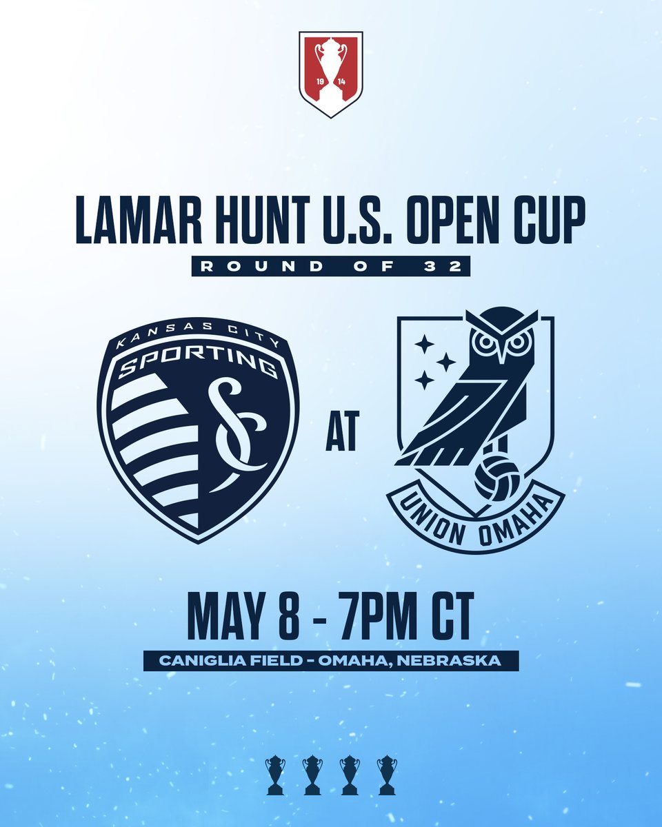 Our @opencup journey begins in Omaha 💪 🆚 @Union_Omaha 🗓️ May 8 • 7PM CT 📍 Caniglia Field #SportingKC | #USOC2024