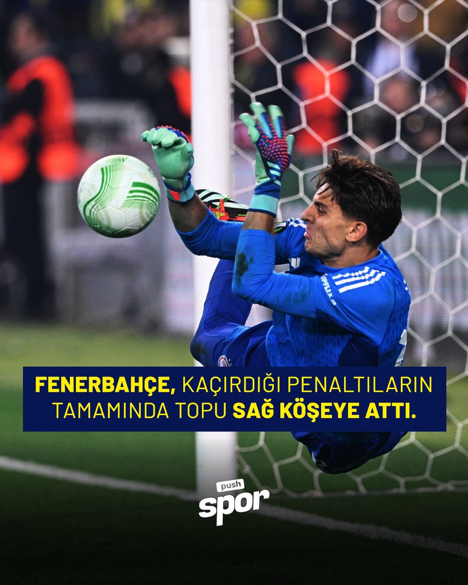 Fenerbahçe, kaçırdığı penaltıların tamamında topu sağ köşeye attı.