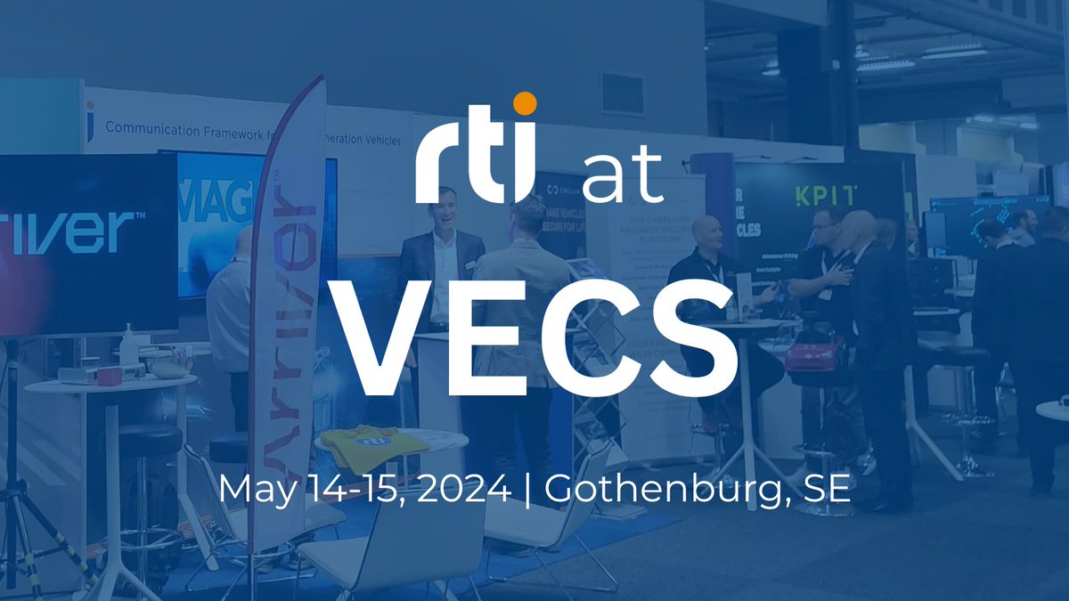 We’re excited to be back at #VECS next month! Visit the RTI booth C01:24 and don’t miss Tobias Fieger’s participation in the panel discussion “AI’s impact on Automotive SW Development” on May 15 at 3:30 pm CET. insightevents.se/vehicle-electr…