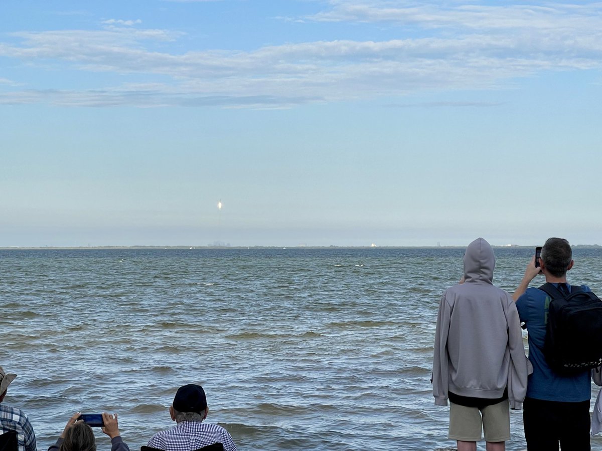 Liftoff of Starlink group 6-52 as seen from Titusville. #SpaceX