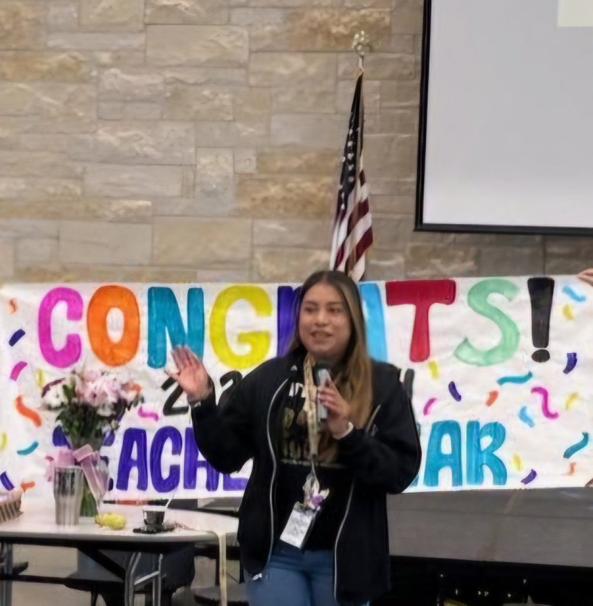 Congratulations to our Johnson High School Teacher of the Year, Ytzel Aguilar. Thank you for all you do for our students, we appreciate you. @HaysCISD @Noble_HCISD @Pierce_HCISD