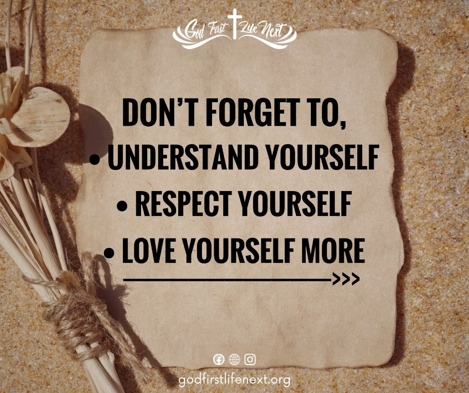 Hey, you! Yes, YOU! 🌟 

Don't forget to prioritize YOU in this journey called life! Remember to understand yourself, respect yourself, and love yourself more each day. You deserve it! 💫 

#SelfCare #SelfLove #SelfRespect #YouAreWorthy #LoveYourself