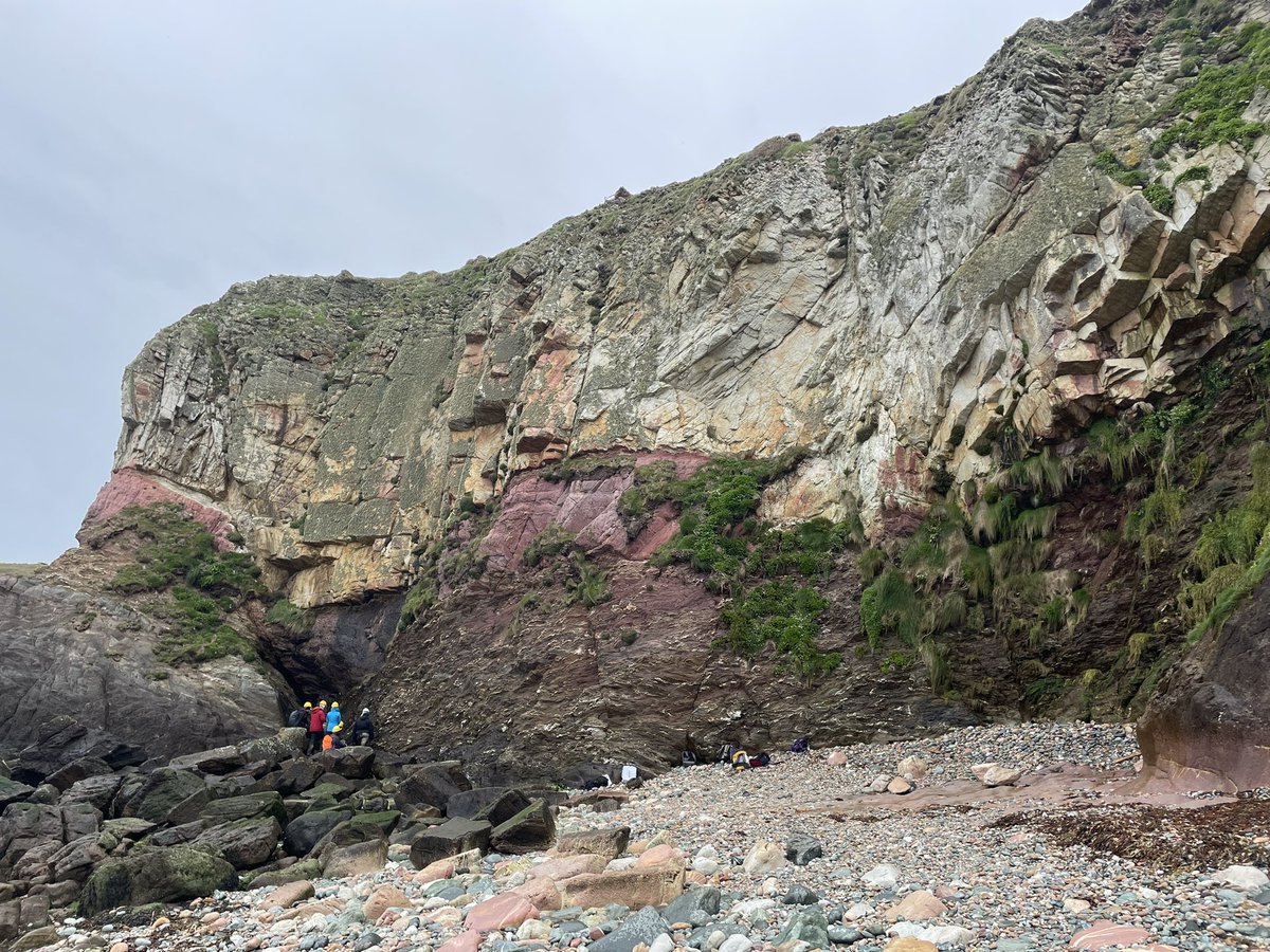 Days 3 and 4 of Anglesey fieldwork involved investigating faults and collecting lots of data to plot on our stereonets. Evidence of a thrust fault was observed, shown by S-C fabrics where shearing had occured down on Porth Saint bay (pictures 3 and 4).