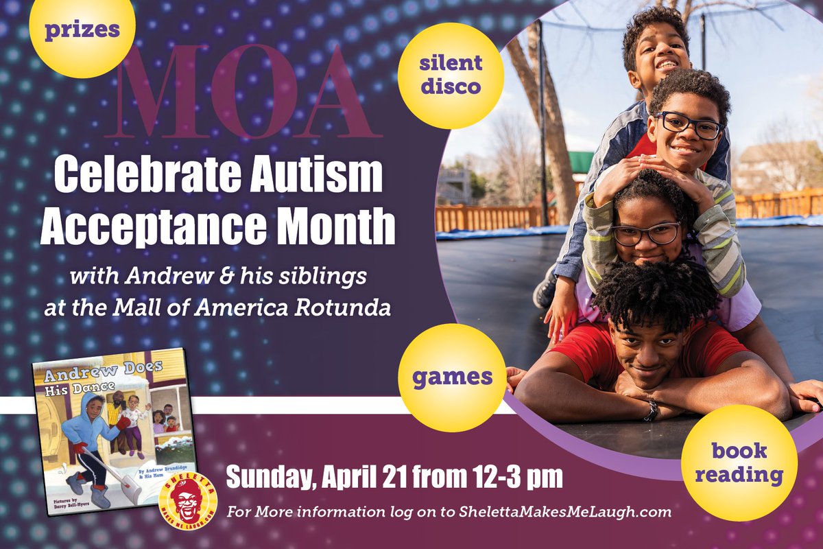 What y'all doing Sunday after church? Come hang with me and These Brundidge Babies at @mallofamerica from noon to 3 for our big silent disco party. We are celebrating my son's new book, 'Andrew Does His Dance.' The first 50 kids will get a free copy and a @NickUniverse wristband!