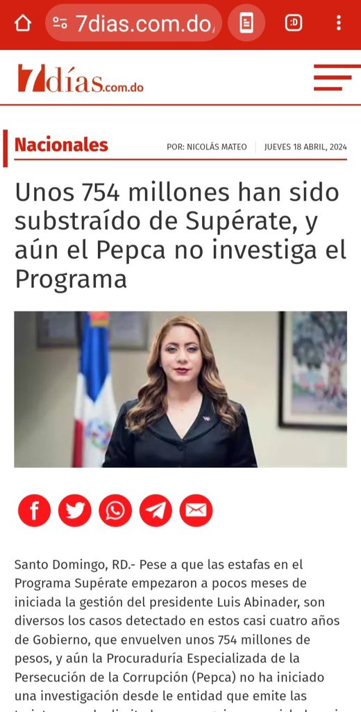 Como puede decir un gobierno y sus Partido que son honestos cuando suceden estas cosas y @GloriaReyesG ni siquiera se ha referido al tema. Están desfalcando el Estado y @luisabinader @YeniBerenice @WilsonCamachoP se hacen los indiferentes frente al robo de Supérate. #CorruptosPRM