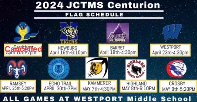 JCTMS beats Barret Traditional 53-12

2-0 on the flag season.

Still have more rust to shake off but great overall day in the sun!!

We are back in action Tuesday April 23rd at 4:30 vs Westport middle!!